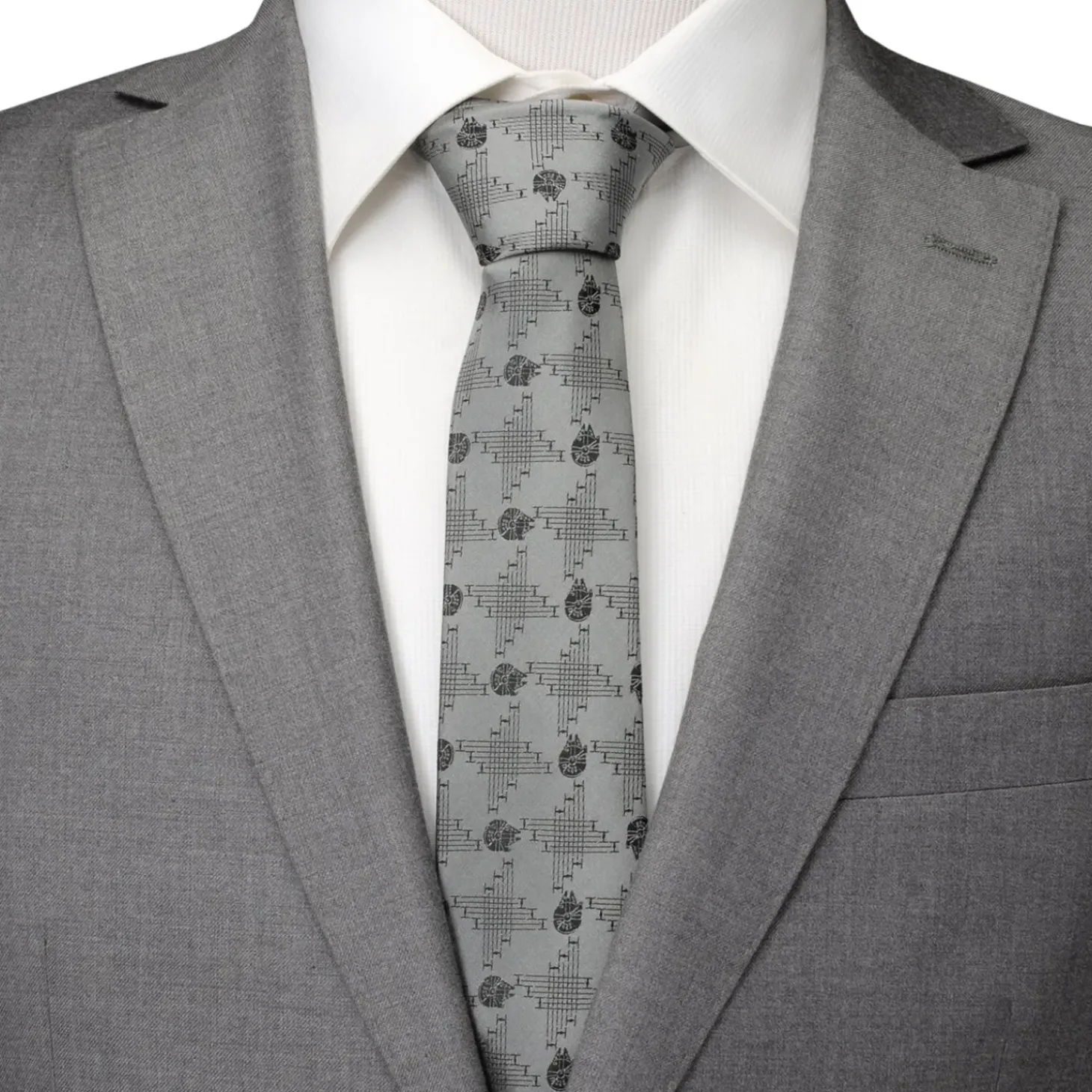Star Wars Millennium Falcon Gray Men's Tie