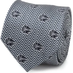 Star Wars Millennium Falcon Herringbone Blue Men's Tie