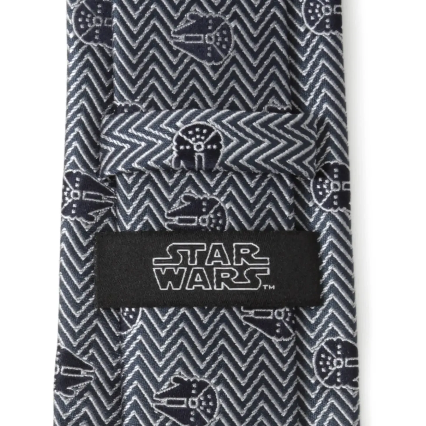 Star Wars Millennium Falcon Herringbone Blue Men's Tie