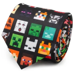 Minecraft Character Black Men's Tie