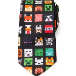 Minecraft Character Black Men's Tie