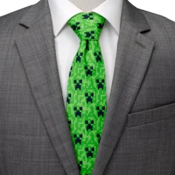 Minecraft Creeper Green Father/Son Tie Set