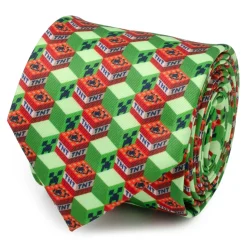 Minecraft Creeper TNT Isometric Green Men's Tie