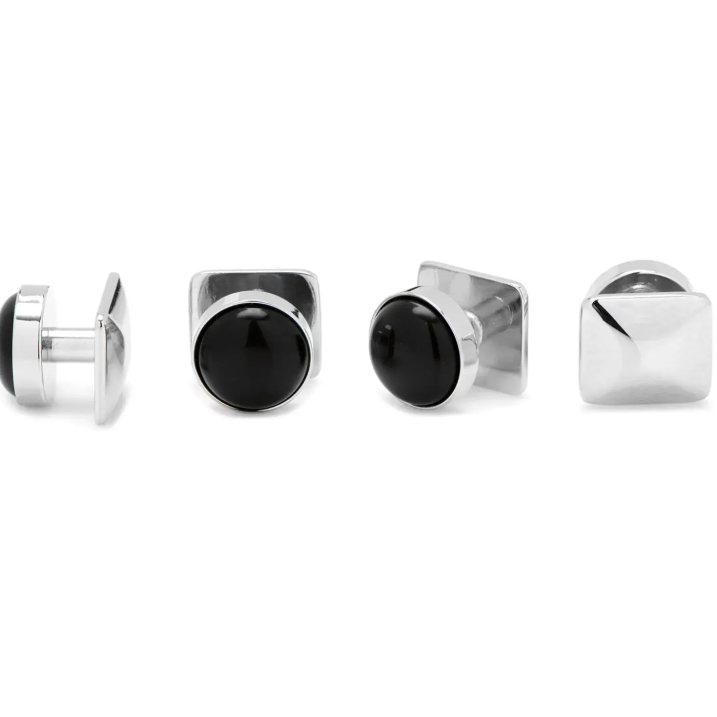 Ox and Bull Trading Co. Mixed Pave Crystal and Onyx Stud Set