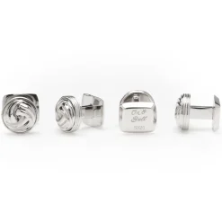 Ox and Bull Trading Co. Modern Knot Sterling Silver Cufflinks and Stud Set