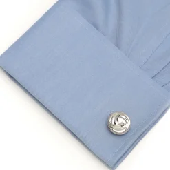 Ox and Bull Trading Co. Modern Knot Sterling Silver Cufflinks and Stud Set