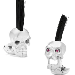 Deakin & Francis Mohican Skull Cufflinks with Ruby Eyes