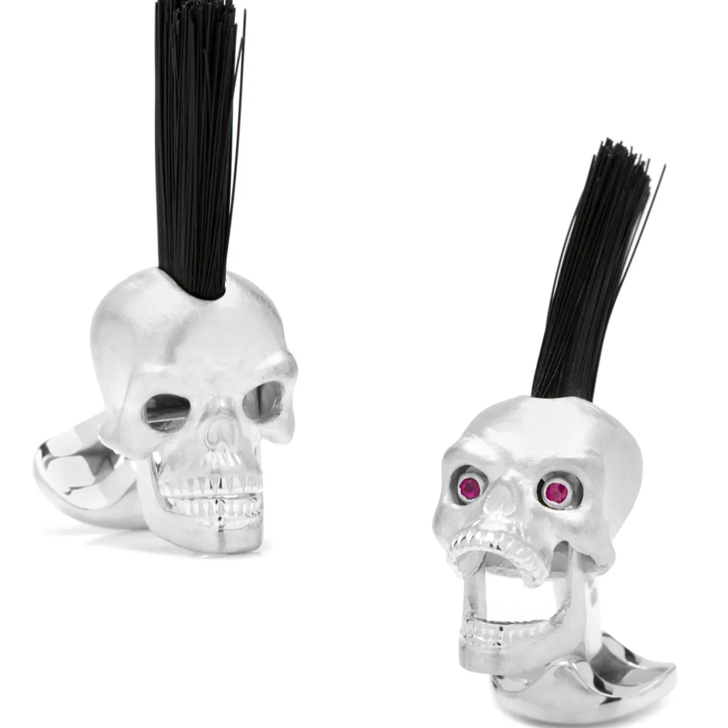Deakin & Francis Mohican Skull Cufflinks with Ruby Eyes
