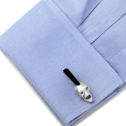 Deakin & Francis Mohican Skull Cufflinks with Ruby Eyes