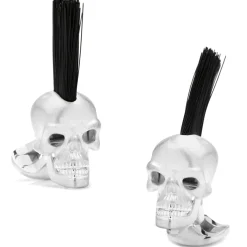 Deakin & Francis Mohican Skull Cufflinks with Ruby Eyes