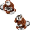 Jan Leslie Monkey with Reading Glasses and Book Cufflinks