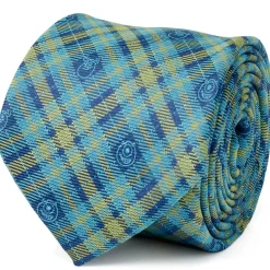 Disney Monsters Inc Plaid Blue Green Tie