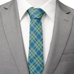 Disney Monsters Inc Plaid Blue Green Tie