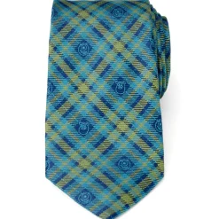 Disney Monsters Inc Plaid Blue Green Tie
