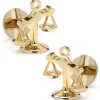 Ox and Bull Trading Co. Moving Parts Gold Scales of Justice Cufflinks