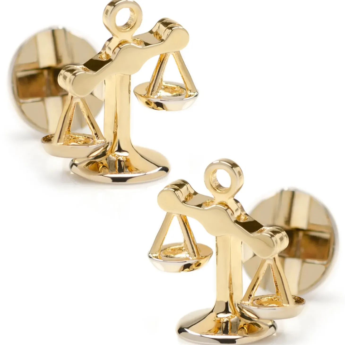 Ox and Bull Trading Co. Moving Parts Gold Scales of Justice Cufflinks