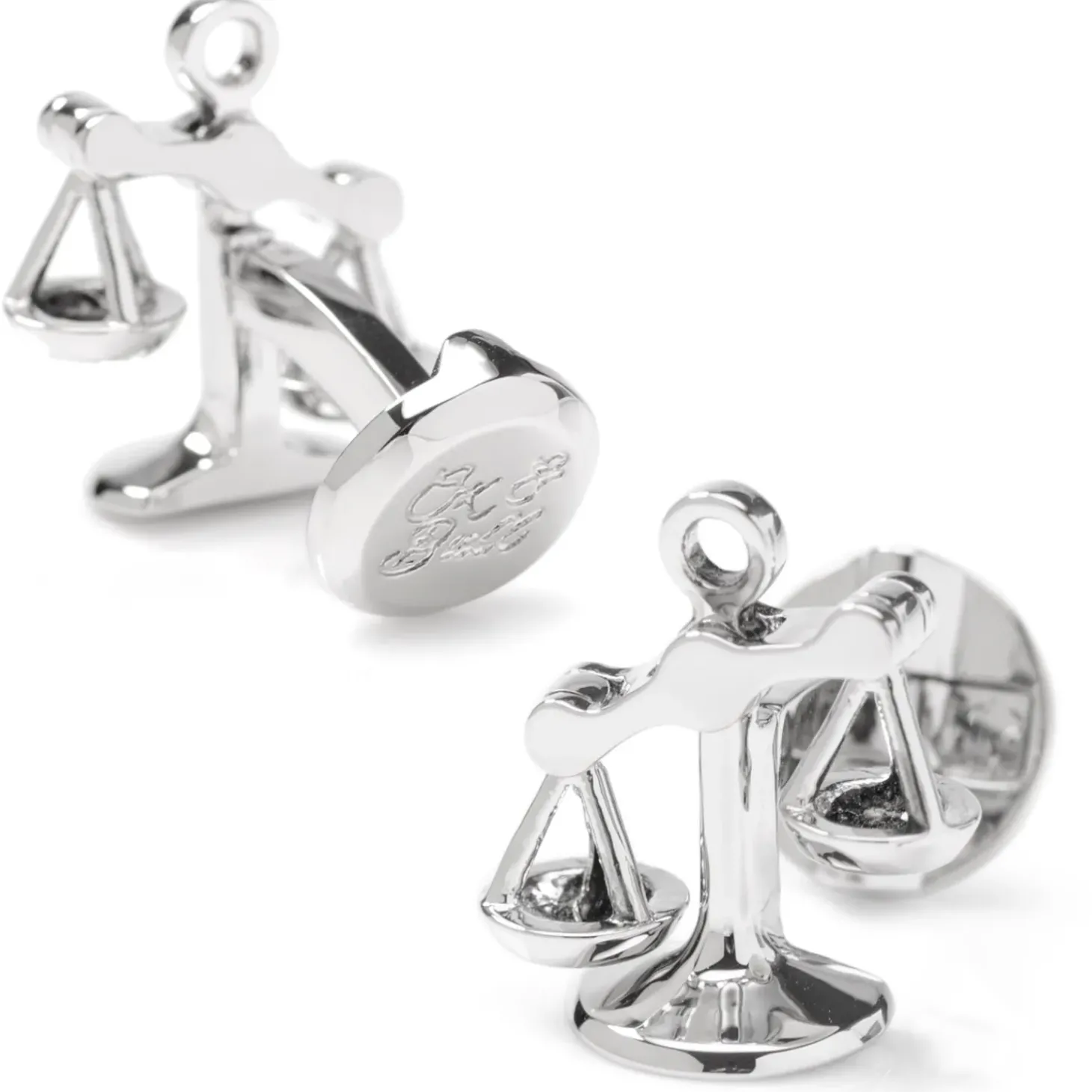 Ox and Bull Trading Co. Moving Parts Scales of Justice Cufflinks