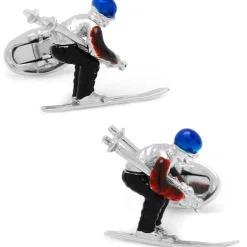 Jan Leslie Moving Skier Cufflinks