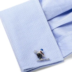 Jan Leslie Moving Skier Cufflinks