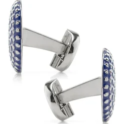 Ox and Bull Trading Co. Navy Circle Dot Texture Cufflinks