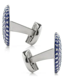 Ox and Bull Trading Co. Navy Circle Dot Texture Cufflinks
