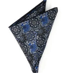 Ox and Bull Trading Co. Navy Floral Pocket Square