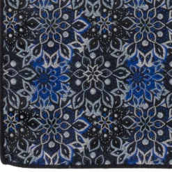 Ox and Bull Trading Co. Navy Floral Pocket Square