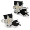 NFL New Orleans Saints State Shaped Cufflinks