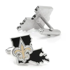 NFL New Orleans Saints State Shaped Cufflinks