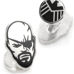 Marvel Nick Fury Silver Cufflinks