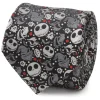 Disney Nightmare Before Christmas Black Gray Pattern Men's Tie