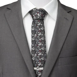 Disney Nightmare Before Christmas Black Gray Pattern Men's Tie