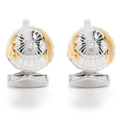 Tateossian Oceanic Globe Cufflinks in Sterling Silver