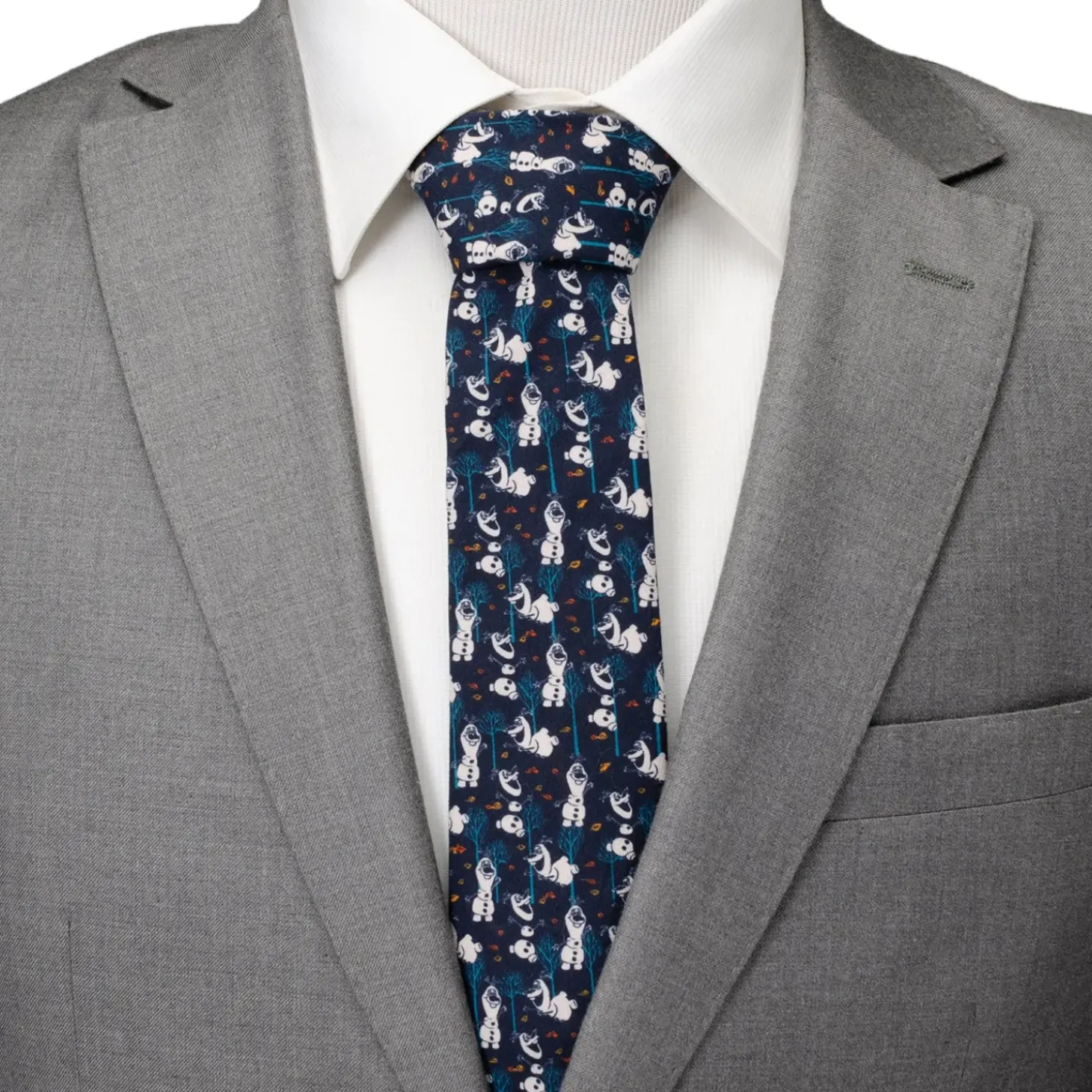 Disney Olaf Navy Pattern Men's Tie