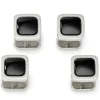 Ox and Bull Trading Co. Onyx Cushion Stainless Steel Studs