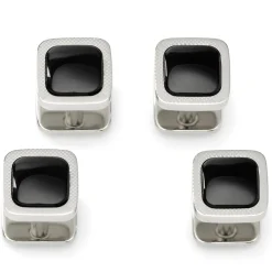 Ox and Bull Trading Co. Onyx Cushion Stainless Steel Studs