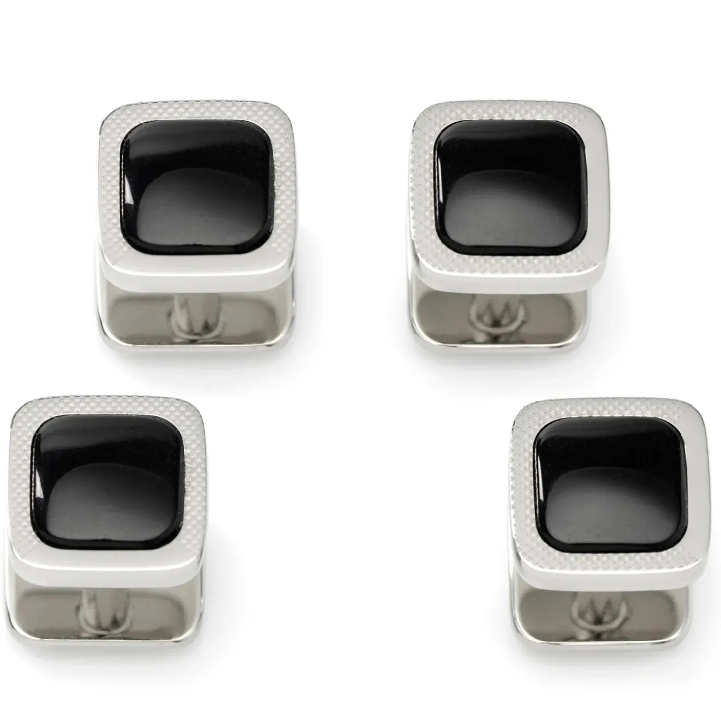 Ox and Bull Trading Co. Onyx Cushion Stainless Steel Studs