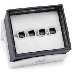 Ox and Bull Trading Co. Onyx Cushion Stainless Steel Studs