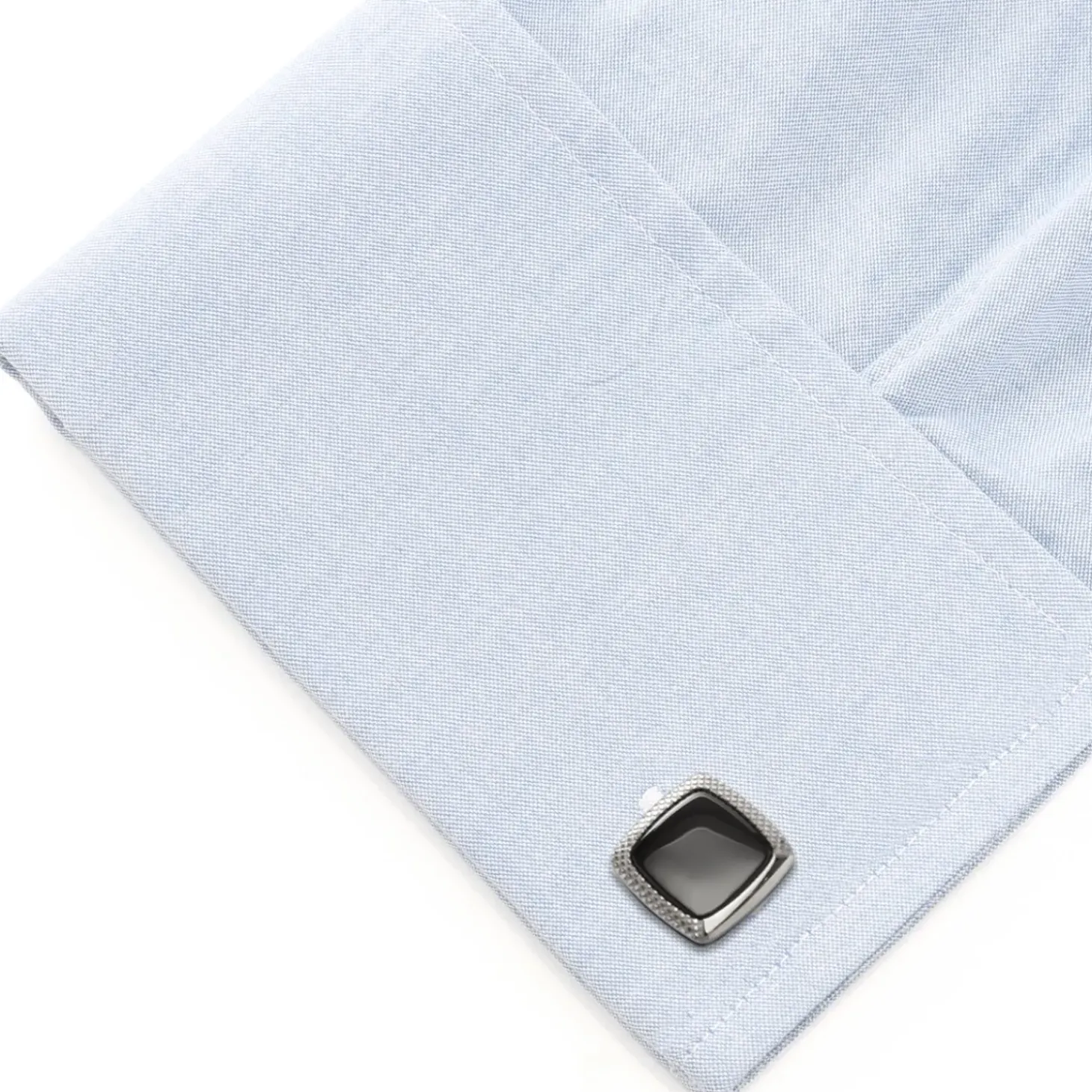 Ox and Bull Trading Co. Onyx Cushion Stainless Steel Cufflinks