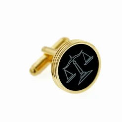 JJ Weston Onyx Scales of Justice Cufflinks