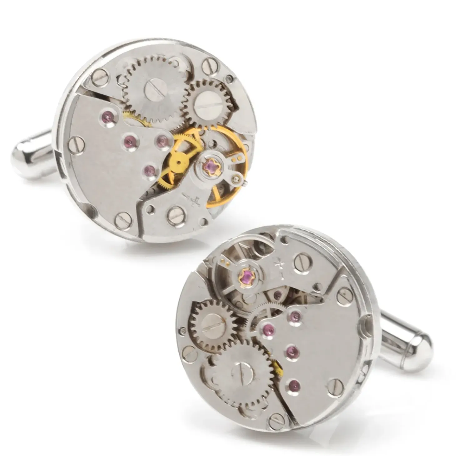 Ox and Bull Trading Co. Open Edge Skeleton Watch Movement Cufflinks