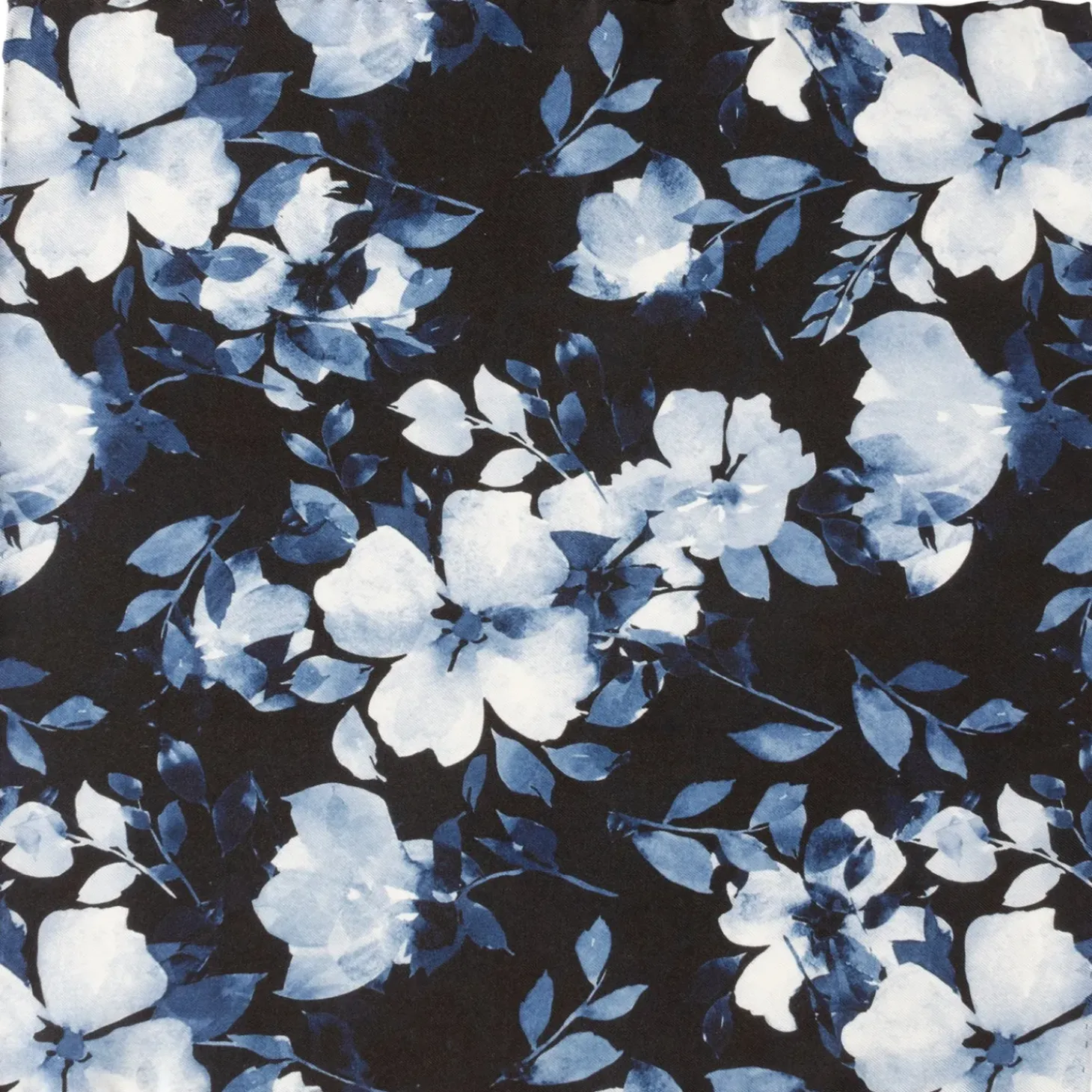 Ox and Bull Trading Co. Painted Floral Black Pocket Square