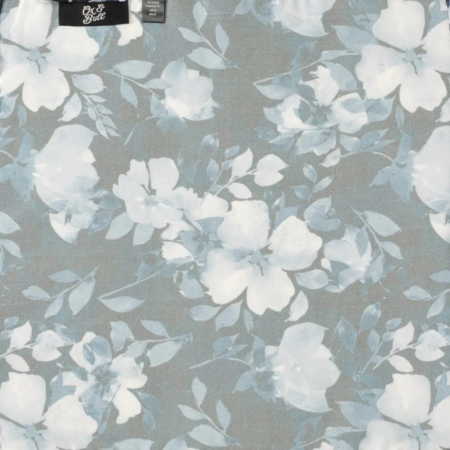 Ox and Bull Trading Co. Painted Floral Black Pocket Square
