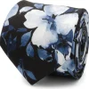 Ox and Bull Trading Co. Painted Floral Black Silk Men's Tie