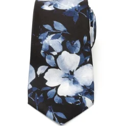 Ox and Bull Trading Co. Painted Floral Black Silk Men's Tie