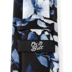 Ox and Bull Trading Co. Painted Floral Black Silk Men's Tie