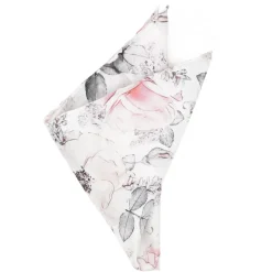 Ox and Bull Trading Co. Painted Floral Gray Pocket Square