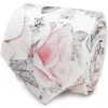 Ox and Bull Trading Co. Painted Floral Gray Silk Men's Tie