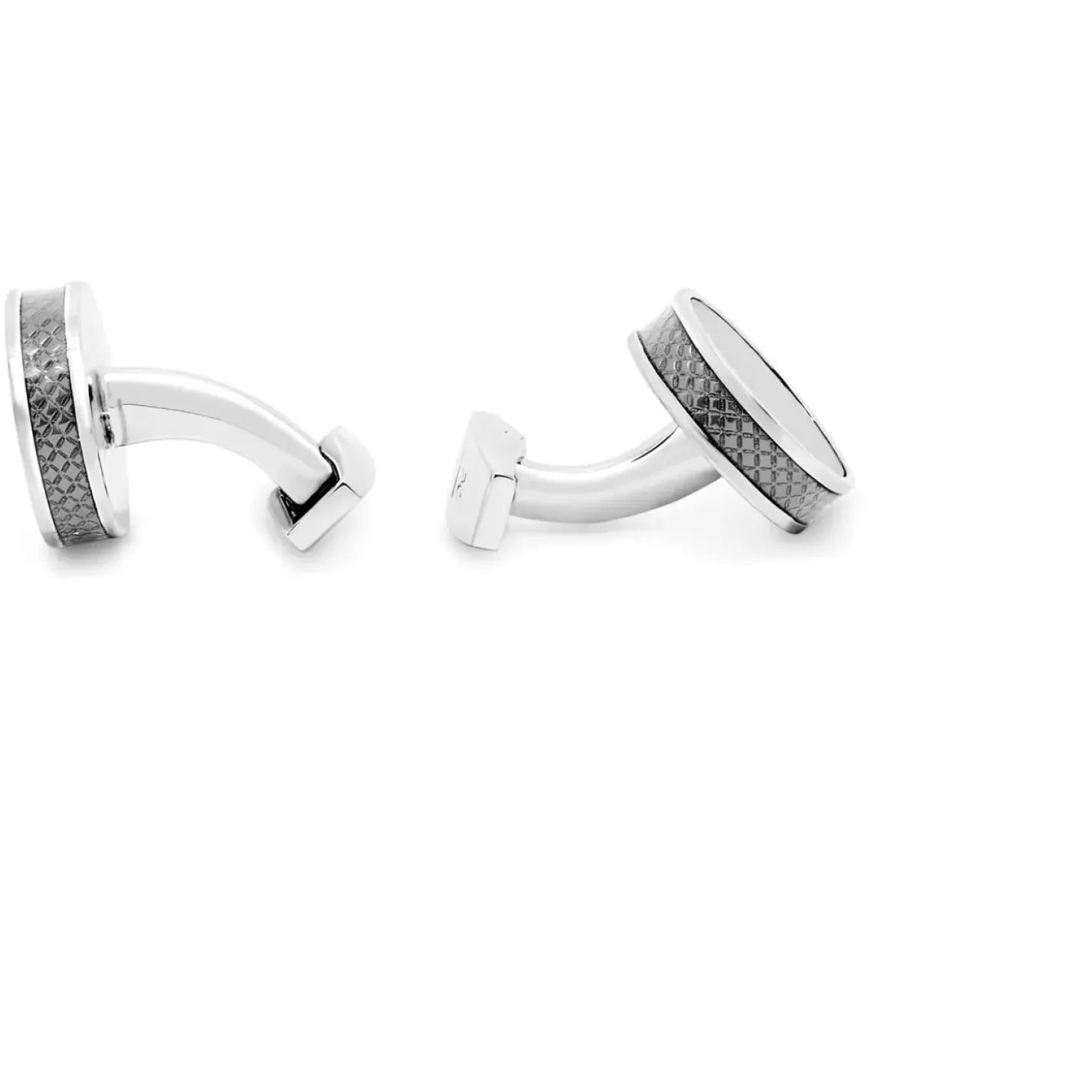 Tateossian Palladium plated Carbon Fibre Cufflinks and Shirt Studs Set