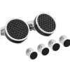 Tateossian Palladium plated Carbon Fibre Cufflinks and Shirt Studs Set